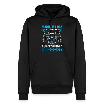 Gamer Sommer Lustiger Spruch - Männer Premium Bio Hoodie - Schwarz - Vorne - Nico (187cm)