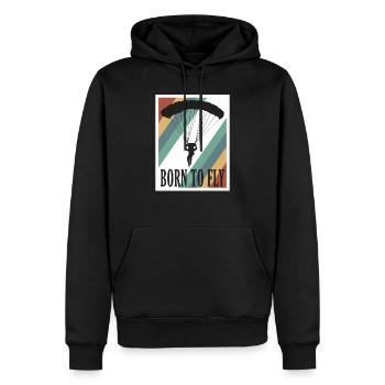Graphique de parachutiste Born To Fly Cool - Sweat à capuche Premium bio Homme - noir - Devant - Nico (187cm)