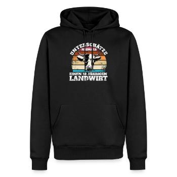 18. Geburtstag Landwirt Hof Landwirtschaft Kuh - Männer Premium Bio Hoodie - Schwarz - Vorne - Nico (187cm)