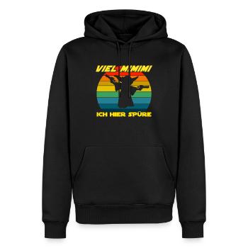 Viel Mimimi ich hier spüre - Pew Pew - Männer Premium Bio Hoodie - Schwarz - Vorne - Nico (187cm)
