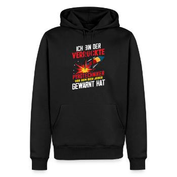 Pyrotechniker Verrückt - Männer Premium Bio Hoodie - Schwarz - Vorne - Nico (187cm)