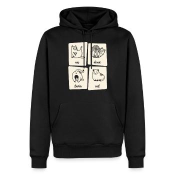 Un Deux Trois Cat Katzen Fans - Männer Premium Bio Hoodie - Schwarz - Vorne - Nico (187cm)