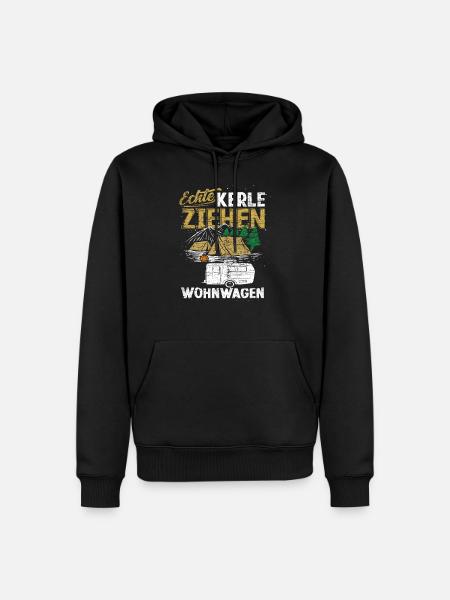 Camping Wohnwagen - Männer Premium Bio Hoodie - Schwarz