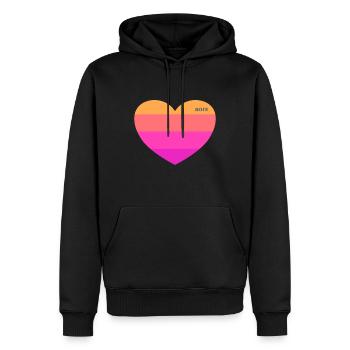 MOIN Herz - Männer Premium Bio Hoodie - Schwarz - Vorne - Nico (187cm)