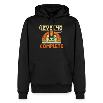 40th Birthday Level 40 Complete 40 Years Gift - Men’s Premium Organic Hoodie - black - Front - Nico (187cm)
