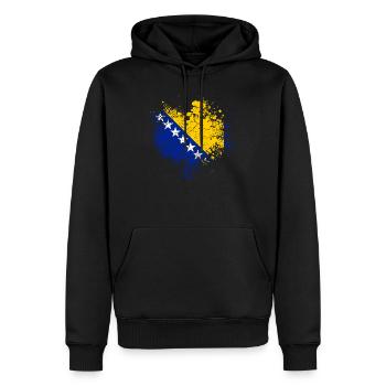 Drapeau de la Bosnie - Sweat à capuche Premium bio Homme - noir - Devant - Nico (187cm)