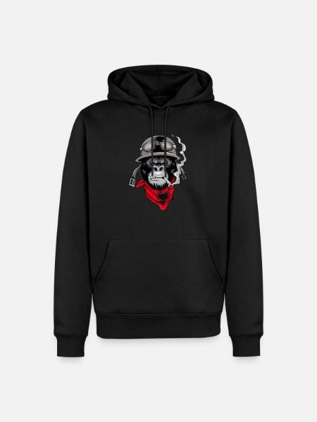 Albania motorcycle helmet motorcyclist biker - Men’s Premium Organic Hoodie - black