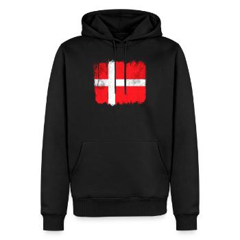 Drapeau danemark - Sweat à capuche Premium bio Homme - noir - Devant - Nico (187cm)