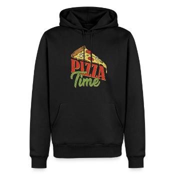 Citation de temps de pizza - Sweat à capuche Premium bio Homme - noir - Devant - Nico (187cm)