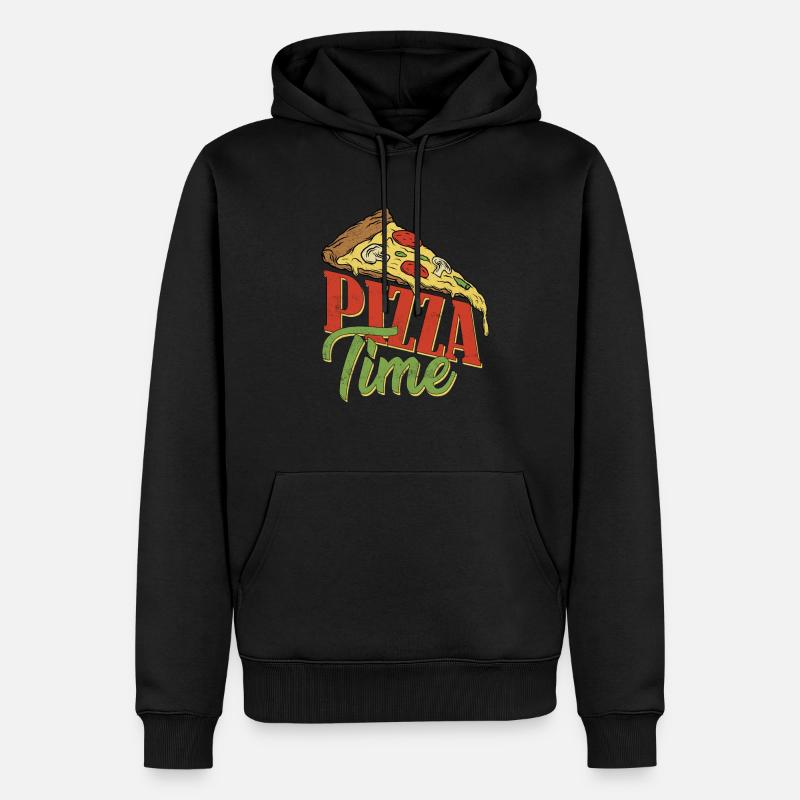 Citation de temps de pizza - Sweat à capuche Premium bio Homme - noir