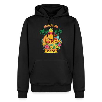 Pizza ananas Pizza hawaïenne ananas sur pizza - Sweat à capuche Premium bio Homme - noir - Devant - Nico (187cm)