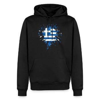 Griechenland Flagge - Männer Premium Bio Hoodie - Schwarz - Vorne - Nico (187cm)