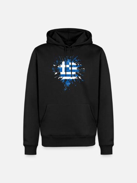 Greece flag - Men’s Premium Organic Hoodie - black