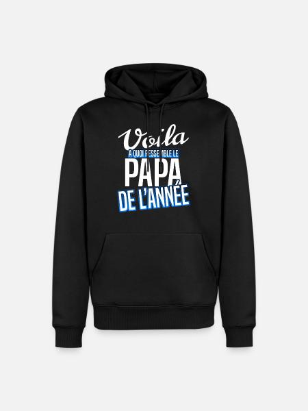Papa de l'année - Sweat à capuche Premium bio Homme - noir