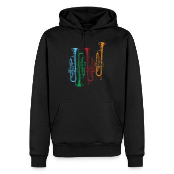 Trompete Retro Instrument - Männer Premium Bio Hoodie - Schwarz - Vorne - Nico (187cm)