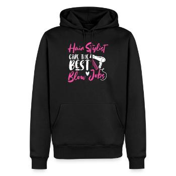 Hair Stylists Give The Best Blow Jobs Hairdresser - Sweat à capuche Premium bio Homme - noir - Devant - Nico (187cm)