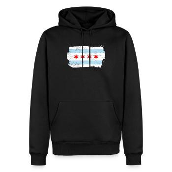 Chicago Flagge - Männer Premium Bio Hoodie - Schwarz - Vorne - Nico (187cm)