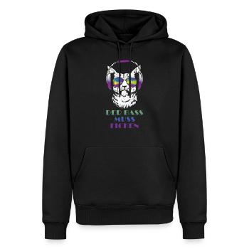 Coole Musik Katze Techno Cat Geschenk - Männer Premium Bio Hoodie - Schwarz - Vorne - Nico (187cm)