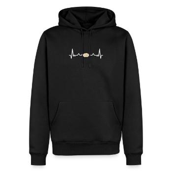Herzschlag Knödel Klöße Semmelknödel Deutschland - Männer Premium Bio Hoodie - Schwarz - Vorne - Nico (187cm)