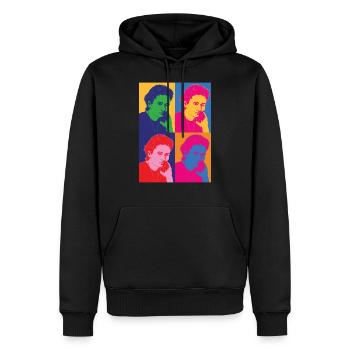 Pop Art Portrait Girls In STEM Marie Curie Druck - Männer Premium Bio Hoodie - Schwarz - Vorne - Nico (187cm)