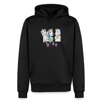 Boulanger Boulangerie Unicorn Cuisson de cupcakes - Sweat à capuche Premium bio Homme - noir - Devant - Nico (187cm)