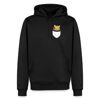 Koboldmaki Affe Primat Südostasien - Brusttasche - Männer Premium Bio Hoodie - Schwarz - Vorne - Nico (187cm)