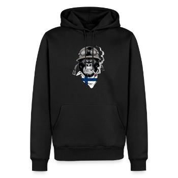 Motard patriote finlandais Gorille motard - Sweat à capuche Premium bio Homme - noir - Devant - Nico (187cm)