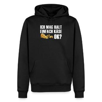 Lustige Käse Liebe Cheese Geschenk Sprüche - Männer Premium Bio Hoodie - Schwarz - Vorne - Nico (187cm)