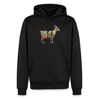 Floral Goat Hawaiian Tropical - Männer Premium Bio Hoodie - Schwarz - Vorne - Nico (187cm)