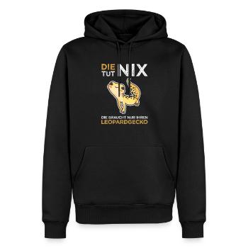 Leopardgecko Lidgecko Echse Asien - Tut nix - Männer Premium Bio Hoodie - Schwarz - Vorne - Nico (187cm)
