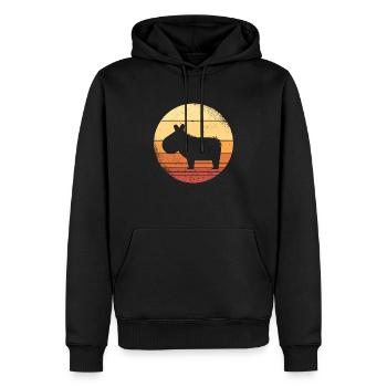 Capybara Wasserschwein Meerschweinchen Grafik - Männer Premium Bio Hoodie - Schwarz - Vorne - Nico (187cm)