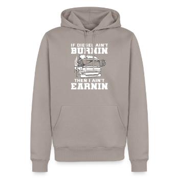 Chauffeur camionneur - Sweat à capuche Premium bio Homme - taupe - Devant - Nico (187cm)