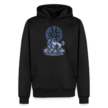 Vegvisir Better to be a Wolf of Odin - Men’s Premium Organic Hoodie - black - Front - Nico (187cm)