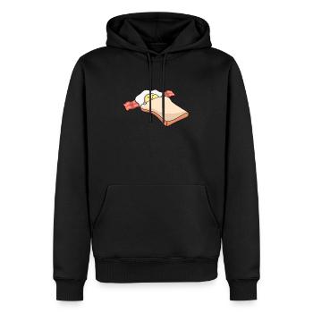 Foodie Food Lover Bacon Lover Bacon Egg Sandwich - Men’s Premium Organic Hoodie - black - Front - Nico (187cm)