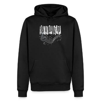 Piano Klavier - Sweat à capuche Premium bio Homme - noir - Devant - Nico (187cm)