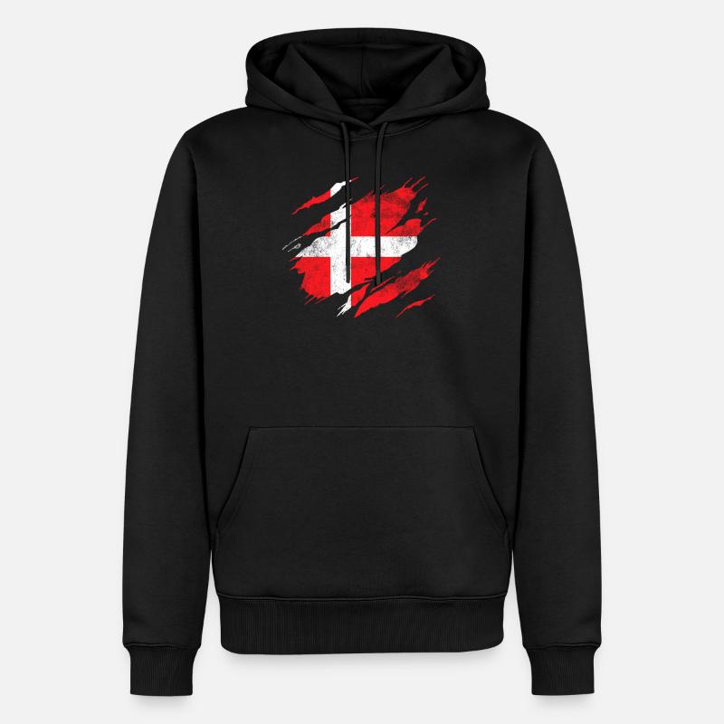 Drapeau danemark - Sweat à capuche Premium bio Homme - noir