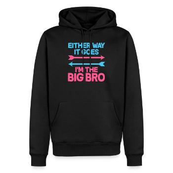 Geschwister Gender Reveal Baby Party - Männer Premium Bio Hoodie - Schwarz - Vorne - Nico (187cm)