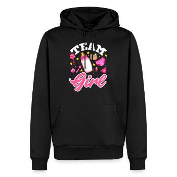 Team Girl Gender Reveal Baby Party - Männer Premium Bio Hoodie - Schwarz - Vorne - Nico (187cm)