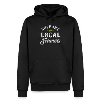 Chicken Support Your Local Farmers Life Market - Männer Premium Bio Hoodie - Schwarz - Vorne - Nico (187cm)