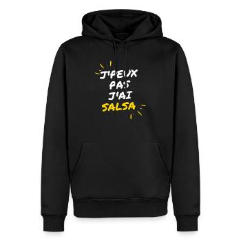 Je peux pas j'ai salsa j'peux pas danse cubaine - Sweat à capuche Premium bio Homme - noir - Devant - Nico (187cm)