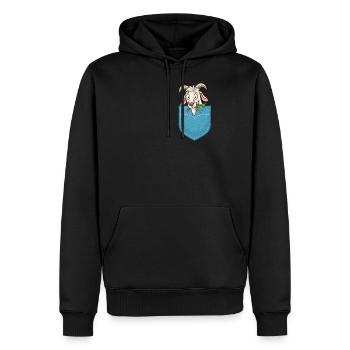 Bébé une chèvre dans le visage de poche - Sweat à capuche Premium bio Homme - noir - Devant - Nico (187cm)
