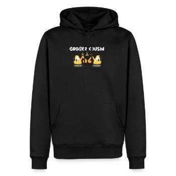 BaggerBaggerLastwagen Großer Cousin wird Bau - Männer Premium Bio Hoodie - Schwarz - Vorne - Nico (187cm)