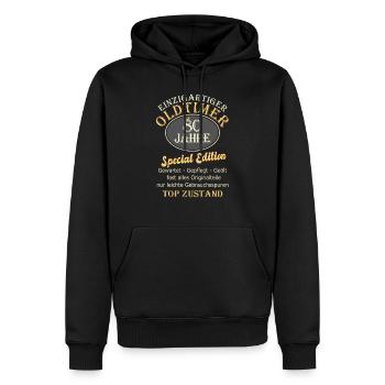 80. Geburtstag 80 Jahre 80er Geschenk Männer - Männer Premium Bio Hoodie - Schwarz - Vorne - Nico (187cm)