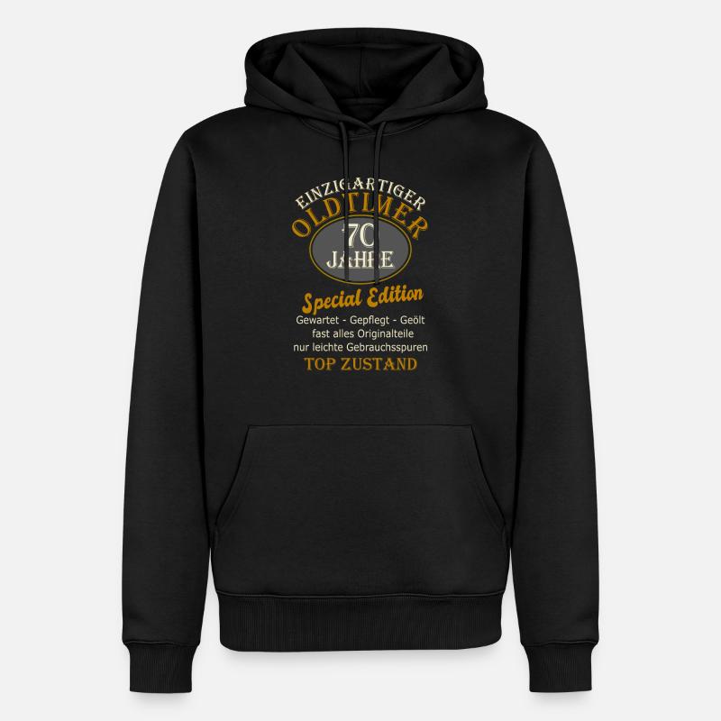 70 Geburtstag 70 Jahre Siebzig Geburtstag Geschenk - Männer Premium Bio Hoodie - Schwarz