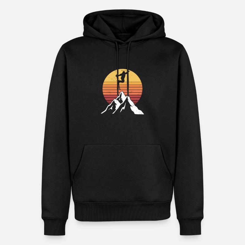 Faire du ski - Sweat à capuche Premium bio Homme - noir