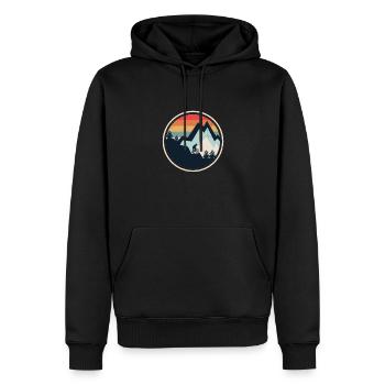 vélo de montagne - Sweat à capuche Premium bio Homme - noir - Devant - Nico (187cm)