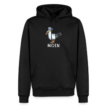 Cooles Moin Nordsee Plattdeutsch Geschenk - Männer Premium Bio Hoodie - Schwarz - Vorne - Nico (187cm)