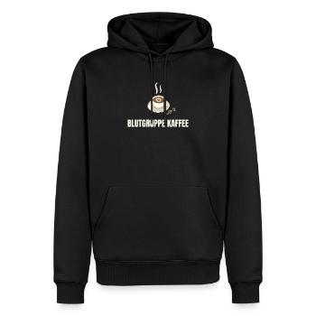 Blutgruppe Kaffee Koffein - Männer Premium Bio Hoodie - Schwarz - Vorne - Nico (187cm)