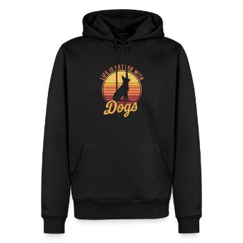 Amoureux des chiens - Sweat à capuche Premium bio Homme - noir - Devant - Nico (187cm)