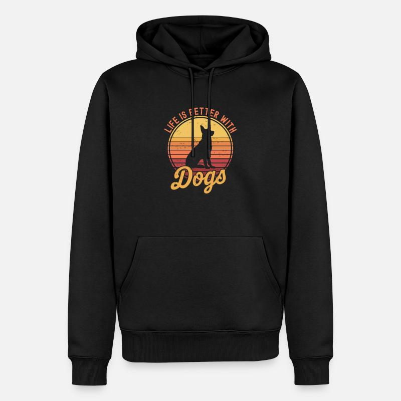 Amoureux des chiens - Sweat à capuche Premium bio Homme - noir